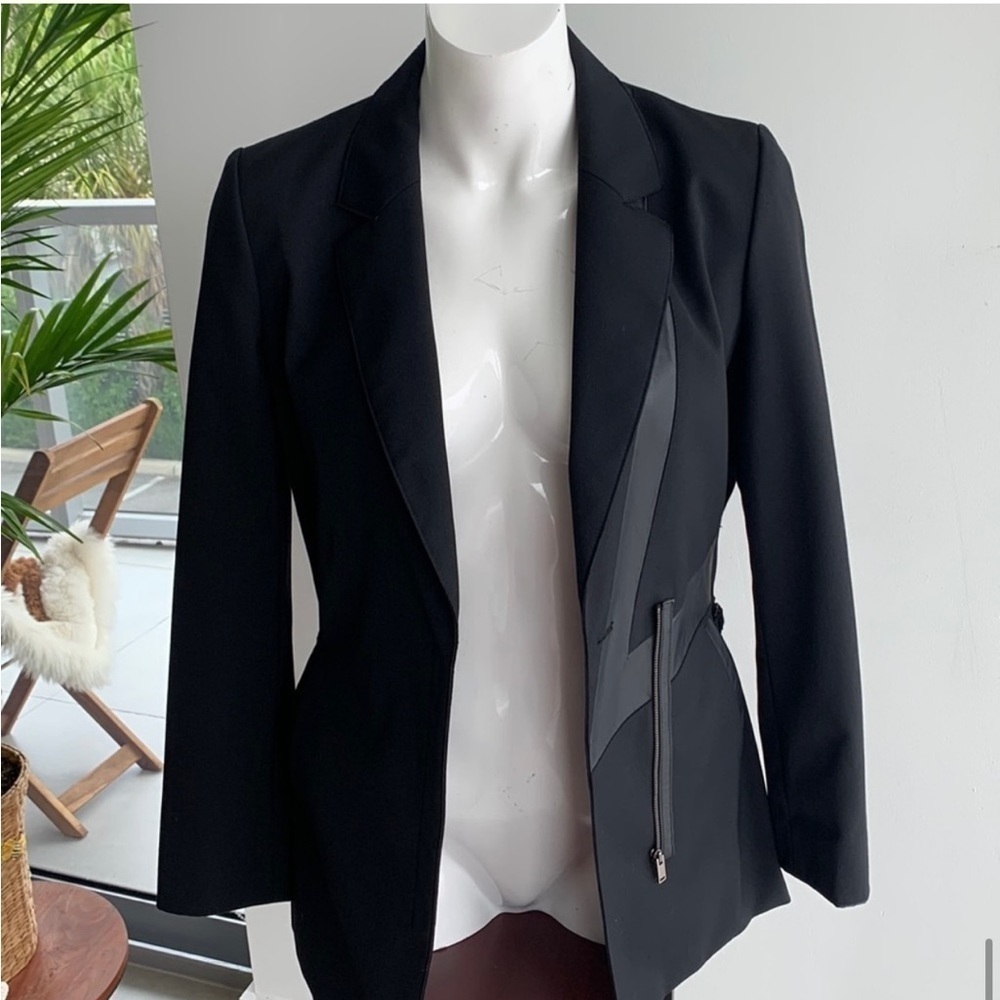 D’deMoo black women’s tuxedo jacket blazer, zipper closure, size S - Picture 15 of 16